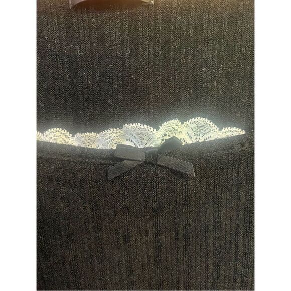 Romwe Black/White Lace Sweater Knit Dress Sz XL NWT - Picture 3 of 7